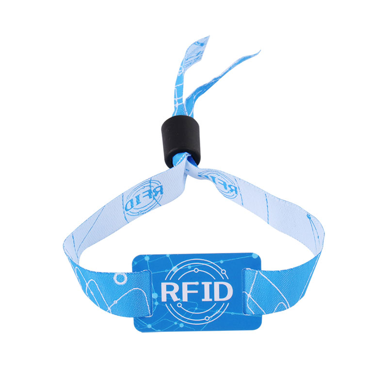 13.56mhz IC Chip RFID Ticket Proximity Bracelet สายรัดข้อมือ RFID ไนลอน